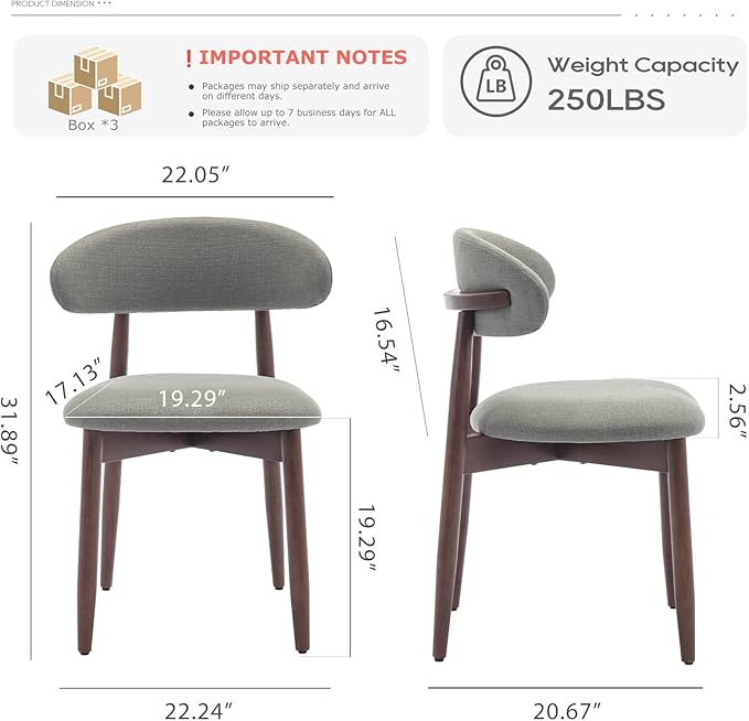 COLAMY Wooden Dining Chairs Set of 6, Modern Fabric Upholstered Kitchen Side Chairs, Farmhouse Dining Room Chairs with Foot Pegs, Green