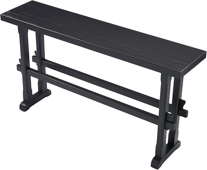 Narrow Entryway Table 59" Farmhouse Wood Long Skinny Console Table for Entryway Rustic Sofa Table for Living Room/Hallway/Reception/Bedroom, Black