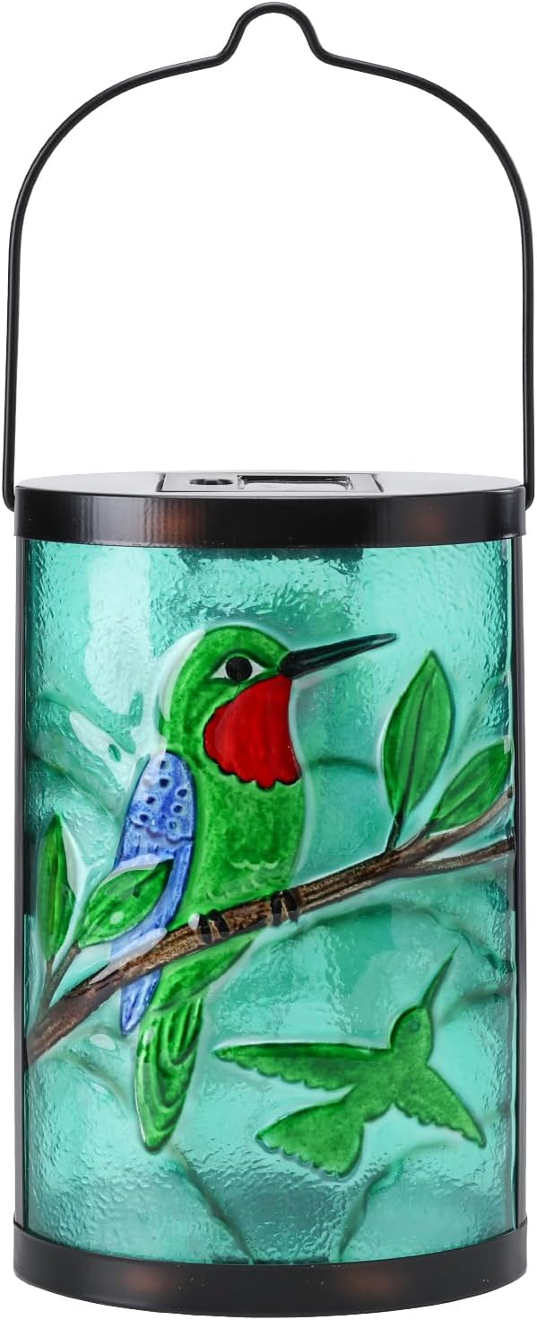 Afirst Hanging Solar Lantern Outdoor Bird Glass Lights Waterproof LED Lamp for Garden Yard Tree Desk Decor