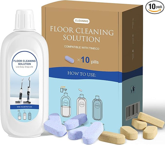 10 Bottles Compatible with Tineco Cleaning Solution Pet 500ml Per Bottle Lavender Scents and Orange Scents Floor Cleaner Compatible with All Robot Vacuums with Mopping and Cordless Wet/Dry Vacuum
