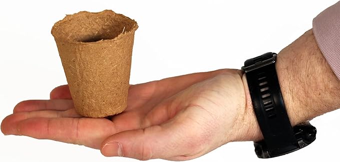 Daniel's Plants 2" Naked Pots | Small Natural Plantable Pots for Herbs Vegetables Tomato Seedlings | OMRI-Listed Biodegradable for Seedlings | Earth Friendly - Peat Free | 24 Pack 2 Inch Round