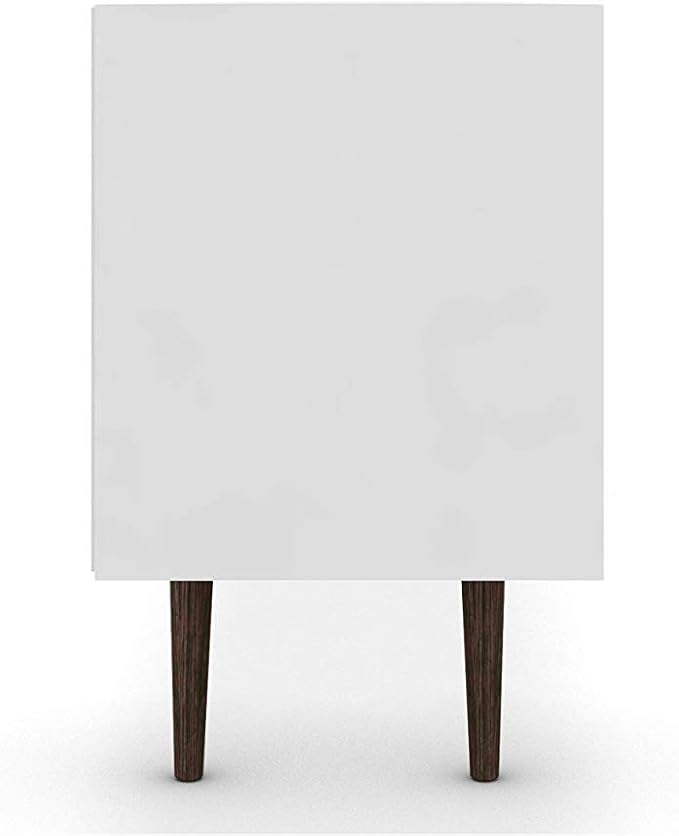 Manhattan Comfort Liberty Mid Century Modern TV Stand for Televisions up to 65 Inches, Bedroom and Living Room Entertainment Center with Storage, Shelves, and Cabinet, 71" Wide, White