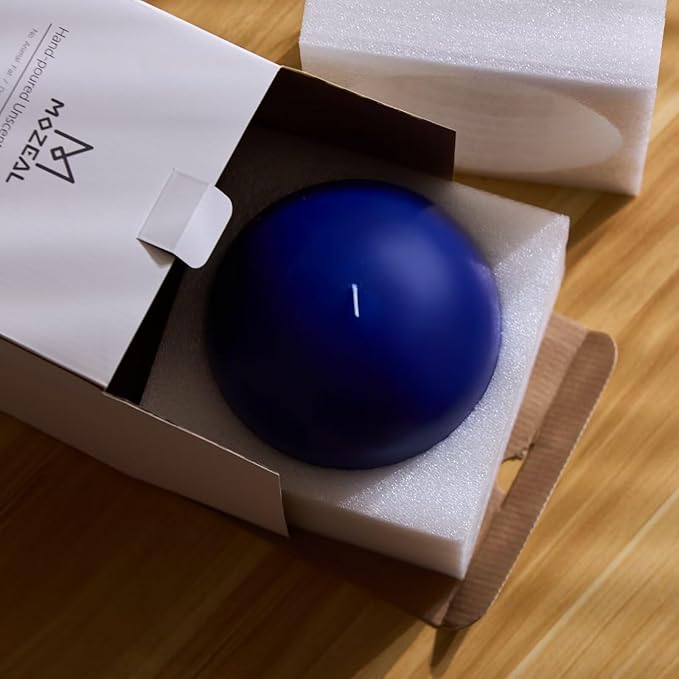 MOZEAL Hand-Poured, 6 Inch Royal Blue Large Round Ball Candles - Elegant Royal Blue Round Pillar Candles, Dripless, Unscented, Smokeless, Ideal for Formal Events.