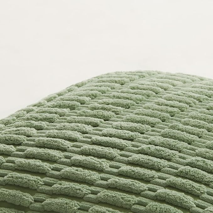 Fancy Homi 2 Packs Sage Green Decorative Throw Pillow Covers 20x20 Inch for Living Room Couch Bed Sofa, Soft Striped Corduroy Square Cushion Case 50x50 cm, Rustic Farmhouse Boho Home Decor