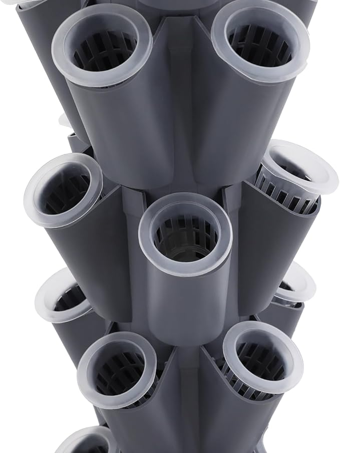 60 Hydroponics Growing System Kit 12 Layers Hydroponic Tower Indoor Outdoor Gardening System with 6.6gal Water Tank & Four Universal Wheels Vertical Garden Planter Kits for Balcony, Corridor, Office