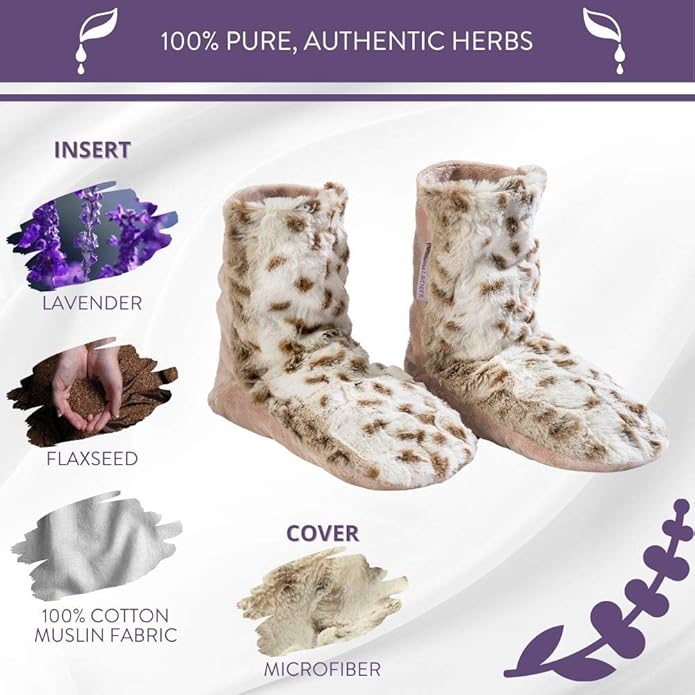 Sonoma Lavender Spa Booties, Microwavable Heated Slippers, Luxury Herbal Booties, Herbal Aromatherapy Foot Warmer