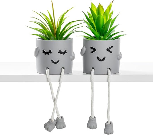 Lifelike Artificial Succulent Plants with Creative Pots, Realistic Faux Greenery for Home, Office, Bathroom, Bedroom, Kitchen, and Desk Decor, Long-Lasting Maintenance-Free Decor Home Office
