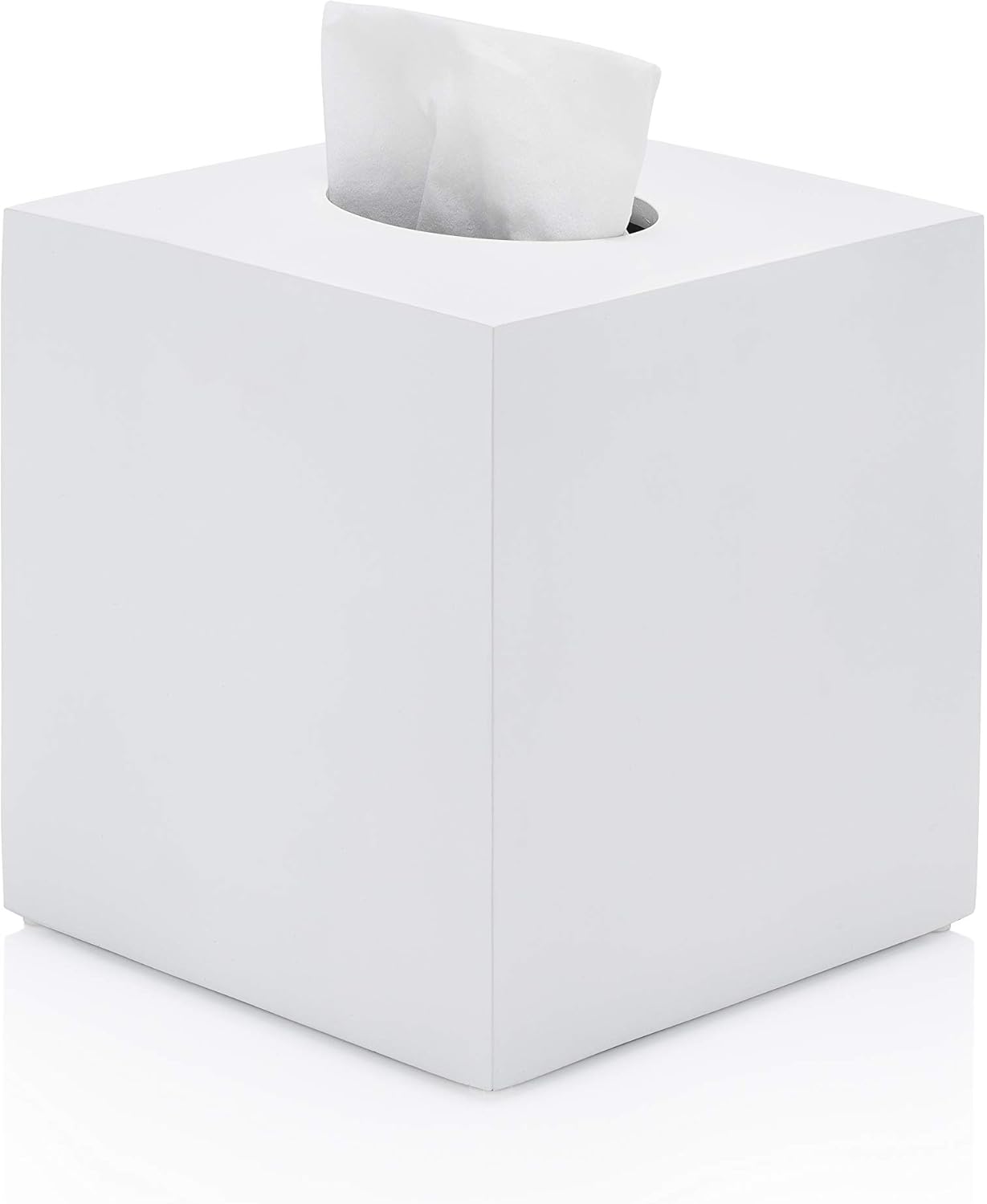 Essentra Home Matte White Square Tissue Box Cover