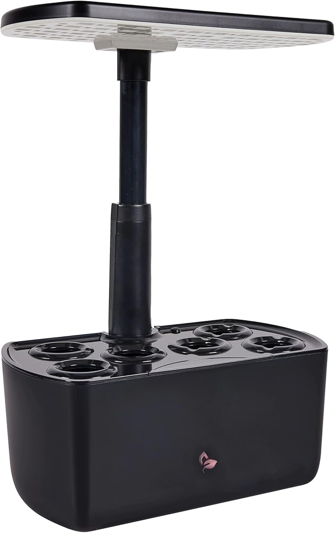 AeroGarden Harvest Lite, Indoor Garden Hydroponic System with LED Grow Light, Holds up to 6 AeroGarden Pods, Black