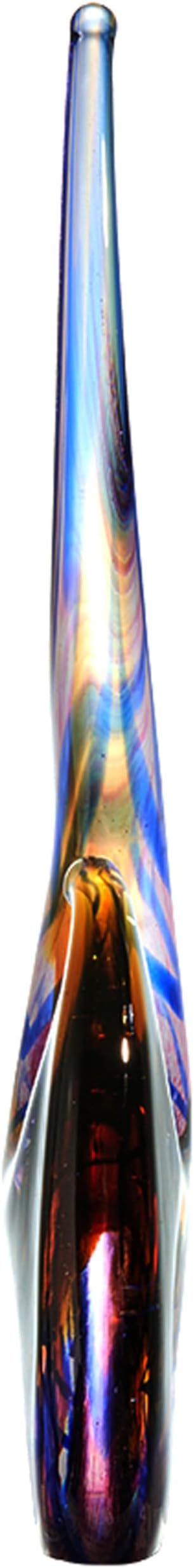 Luxury Lane Hand Blown Abstract Peacock Sommerso Art Glass Sculpture for Home Decor 15 inch Tall Centerpiece Table Decoration