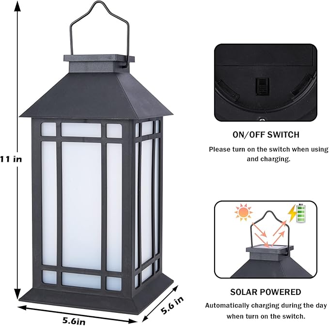 Afirst Solar Lantern Outdoor, Hanging Lights Decorative Outdoor Lighting Waterproof Umbrella Lights for Patio Garden, Table,Party Decor, 2 Pack