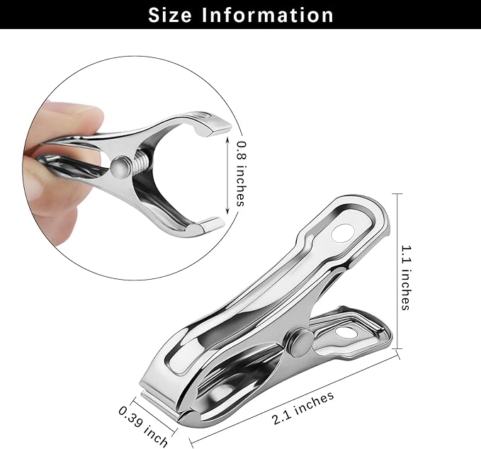 Aodaer 60 Pieces Stainless Steel Garden Clip with Strong Grip Heavy Duty Greenhouse Clips Anti-wind Garden Shed Film Shading Net Rod Clamps for Shade Cloth Plant Cover on Garden Hoops