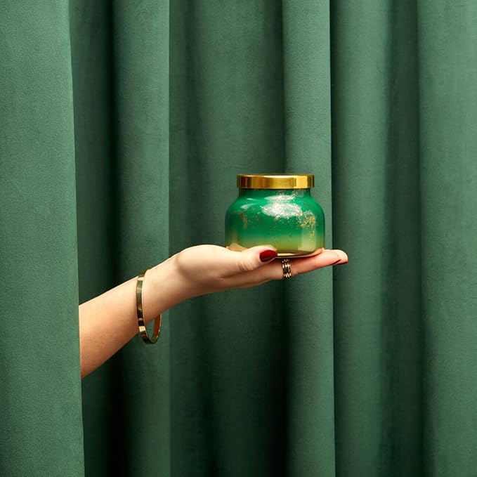 Capri Blue Glimmer Jar Candles - Luxury Holiday Scented Candles for Home - Long Lasting Soy Wax Blend - Scented Holiday & Home Decor - Crystal Pine Signature Petite Jar (8 oz)