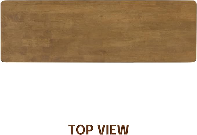 NTC Flow Modern Wooden Rectangle Console Table with Hidden Drawer – Waterproof & Heat Resistant, Teak Look