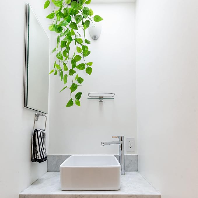 LOYWREE 3 Pack Small Artificial Hanging Plants with Faux Ivy Vine and Hanging Pothos 39Inch Fake Plant Realistic Greenery for Shelf Decor in Home, Office, Indoor & Outdoor Gardens