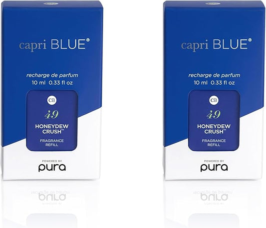 Capri Blue Pura Smart Home Plug-in Diffuser Refills – Includes 2 Capri Blue Pura Refills for Plug in Diffusers for Home - Long Lasting Luxury Scents - Honeydew Crush (Pack of 2)