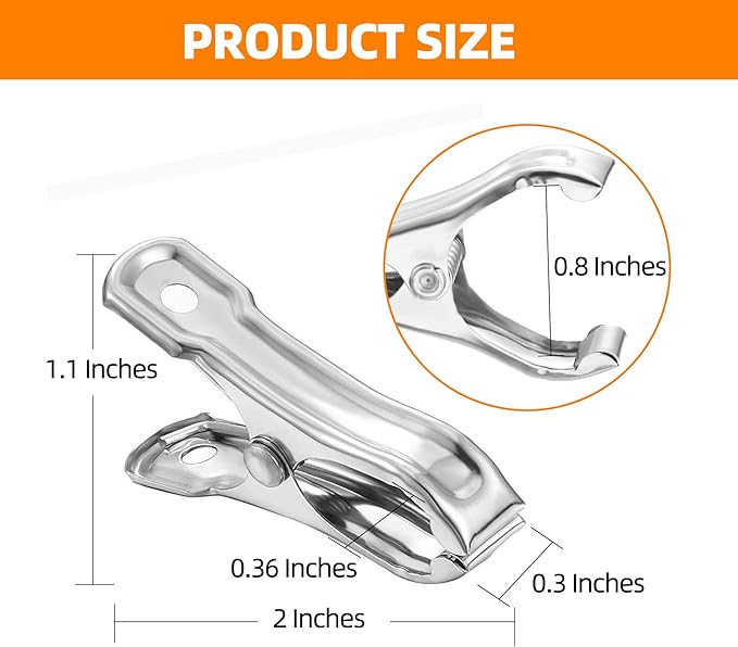 Greenhouse Clips 80 pcs for Garden Netting, Stainless Steel Garden Clips with Strong Grip keep Plant Cover or Shade Cloth securely, Garden Clamps Use on 3/8″, 1/2″, 3/4″ Hoops