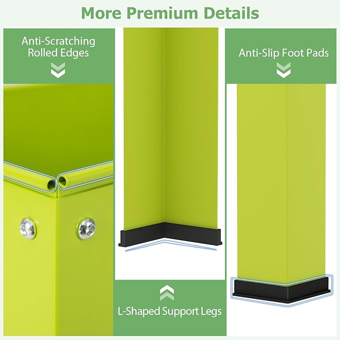 HAPPYGRILL Raised Garden Bed, 31.5” Elevated Planter Box w/Legs, Drainage Hole, Hemming Design, Metal Garden Box for Vegetable Herb, Outdoor Raised Beds for Gardening, Backyard Porch Balcony, Green