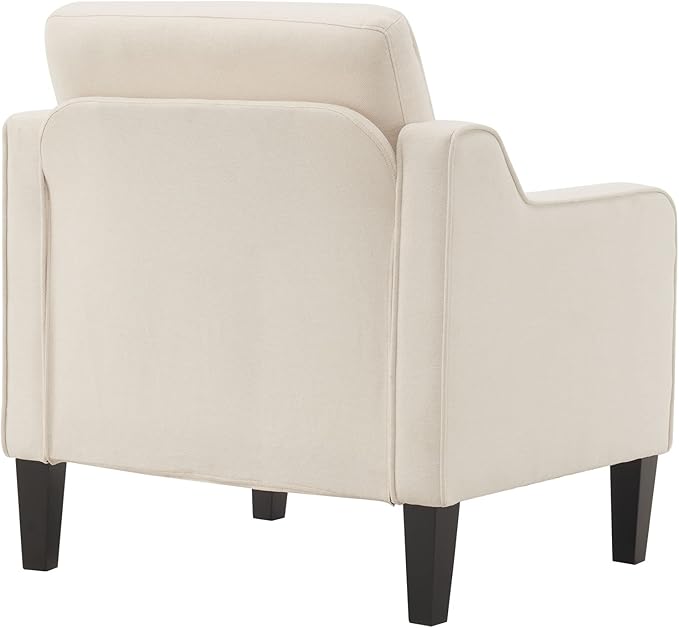 VINGLI Modern Accent Chairs Set of 2,Comfy Beige Armchair for Bedroom,Living Room Upholstered Sofa Chair Reading Chair for Small Spaces (2, Beige)