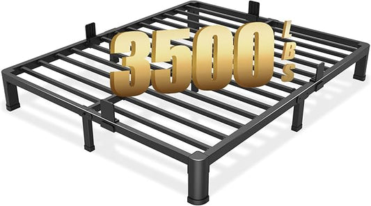 FUIOBYVV 6 Inch King Bed Frame with Round Corner Edge Legs 3500 lbs Metal Heavy Duty Steel Slats Support No Box Spring Needed Platform Noise Free Easy Assembly