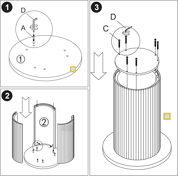 Modern Side Table, 16.93" Fluted Round Pedestal Table for Living Room, Bedroom, Entryway, Sofa, Chair – Black Accent Table with Solid Wood Strips End Table, Fully Assembled Drum Table