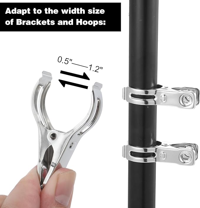 120 Pcs Stainless Steel Garden Shade cloth Clips Metal Heavy Duty Clamps Cloth Netting Tarp Row Cover Clips with Strong Grip for Shade Plant Cover and Various Hoops tarp clip Fix Plant 2"