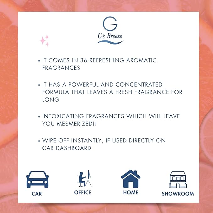 G's Breeze Citrus Aromatic Diffuser Oil Refill - Energize and Cheerful Essence - Fruity Scent of Sun-Kissed Citrus Fruits for Vibrant Atmosphere – Ideal for Home & Office – Long-Lasting Aroma - 60 ML