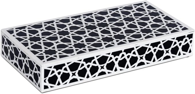 Handicrafts Home Handmade Zellij Collection Decorative Jewelry Box Organizer – Keepsakes, Trinkets, and Home Decor – Antique Coffee Table Storage, Wedding Memory Box, Farmhouse Style Decor, 12x6x2