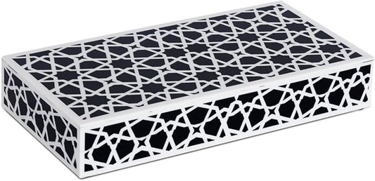 Handicrafts Home Handmade Zellij Collection Decorative Jewelry Box Organizer – Keepsakes, Trinkets, and Home Decor – Antique Coffee Table Storage, Wedding Memory Box, Farmhouse Style Decor, 12x6x2