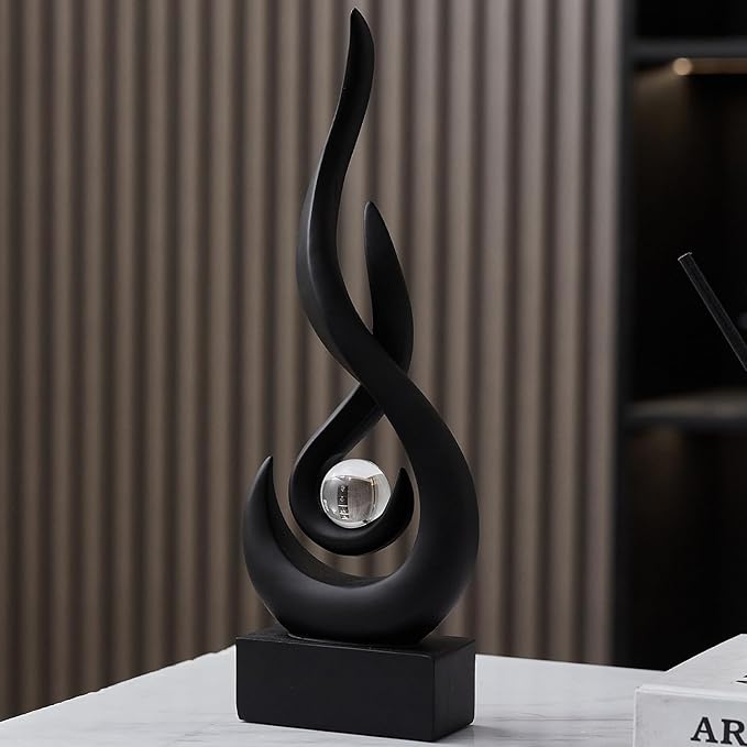 Modern Abstract Art Table Decoration,Resin Gold Statue Modern White Ornaments for Living Room Great Gift Idea Home Decor 5 * 2.5 * 10.5 inch,Home Collectibles