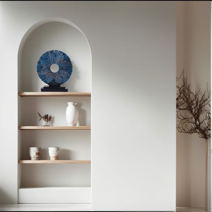 Minimalist Round Sculpture Decorative Objects Above Cabinet Decor Kitchen Modern Home Decor Items for Living Room Tv Stand, Center Pieces, Shelf, Coffee Table Decorations Accents (Blue)