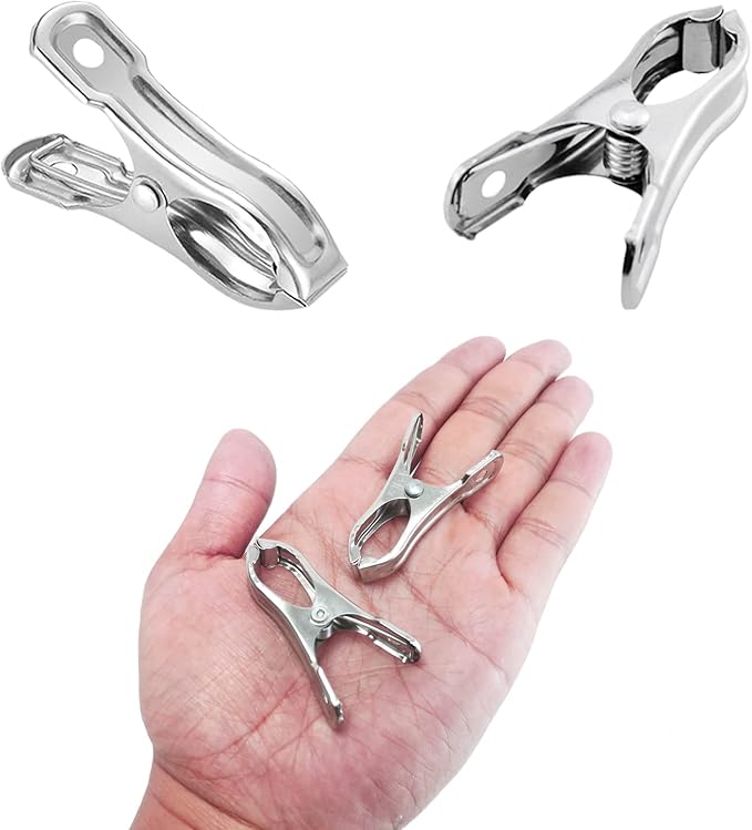 80 Pcs 2inches Gardening Clips for Netting, Metal Clamps Made of Stainless Steel, Have a Strong Grip of Greenhouse Clips Keep the Plant Cover on Garden Hoops