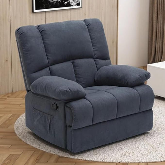Oversized Rocker Recliner Chair, Wide Rocker Chair with Adjustable Backrest Footrest, Oversized Recliner for Adults, Reclining Sofa for Living Room, Solid Back