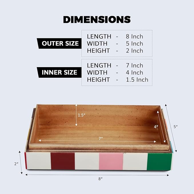 Handicrafts Home Handmade Medley Jester Collection Decorative Jewelry Box Organizer – Keepsakes, Trinkets, and Home Decor – Antique Coffee Table Storage, Memory Box, Farmhouse Style Decor, 8x5x2