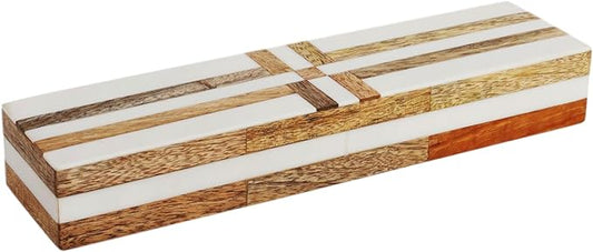 Handicrafts Home Handmade Decorative Storage Box with Lid-Jewelry Organizer, Keepsake Holder, Gift Box or Decor Accent Patisserie Delight Made with Resin Inlay & Wood cajas organizadoras-10X2.5X1.5 In