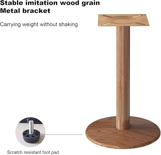 23.62" Mid-Century Modern Square Dining Table for 2 People, Small Dining Room Table with Sturdy Metal Pedestal, Square Kitchen Table for Dining Room, Kitchen, Living Room, Restaurants, Cafes