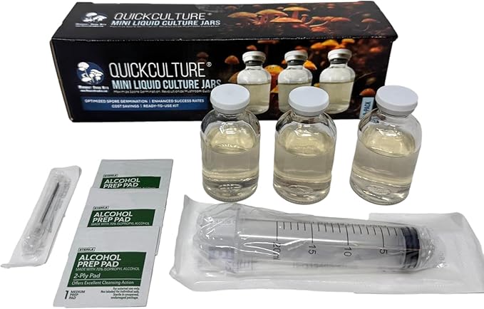Quick Culture Mini Spore Germinating Liquid Culture Jars (3-Pack)