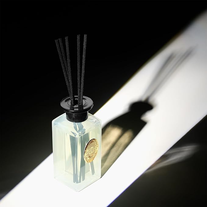 M&SENSE 6.8 oz Large Reed Diffuser Set | Creamy Vanilla Scent Oil Diffuser with Sticks | Hotel Collection Non-Toxic Essential Oil |for Bedroom Bathroom Living Room