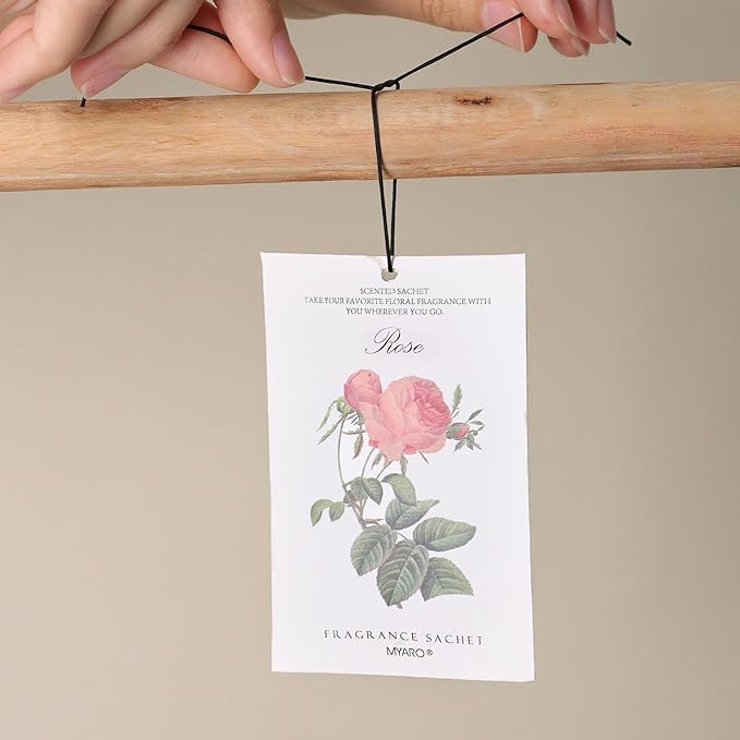 MYARO 12 Rose Sachets for Drawers and Closets, Long-Lasting Sachets Bags Drawer deodorizers Closet Scents Air FreshenerFresh Scents, Home Fragrance for Lover