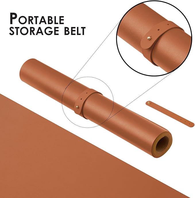 Cork Desk Mat - Dual-Sided Desk Pad for Office and Home - Desk Organization and Accessories - Ideal for Large Mouse Pad and Desk Mats on Top of Desks(Brown,27.6"x 13.8")