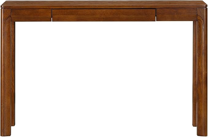 NTC Flow Modern Wooden Rectangle Console Table with Hidden Drawer – Waterproof & Heat Resistant, Dark Walnut