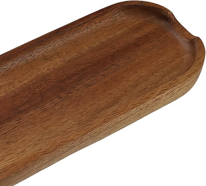 Wooden Tray Brown Pen Tray, Wood Desk Accessories, Minimalist Pen Rest Suitable for School, Home, Office Desk Art Accessories (9.8 * 2.8in)