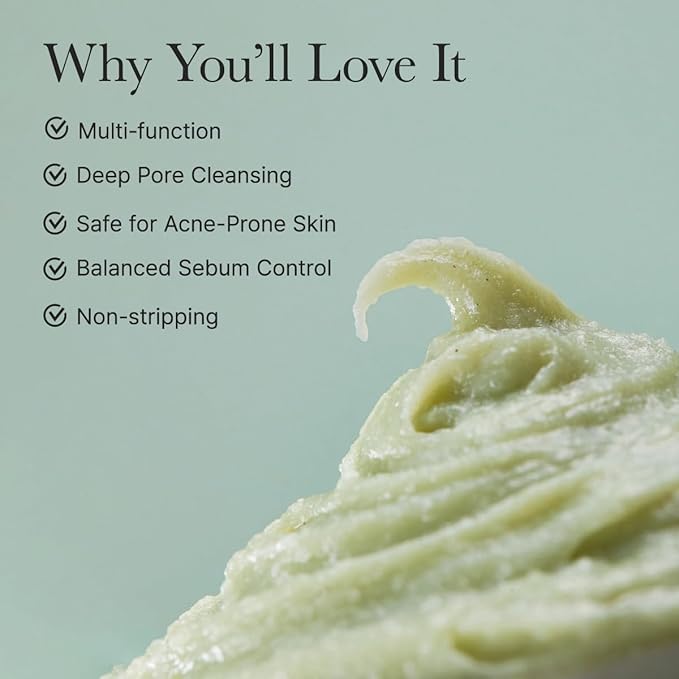 Korean Rice Mochi Face Cleanser - Face Mask, Foaming Cleanser, Gentle Scrub All in One - Deep Cleansing, Moisturizing, Pore Minimizing, Removing Blackhead- with Rice Water & Green Tea, Mugwort