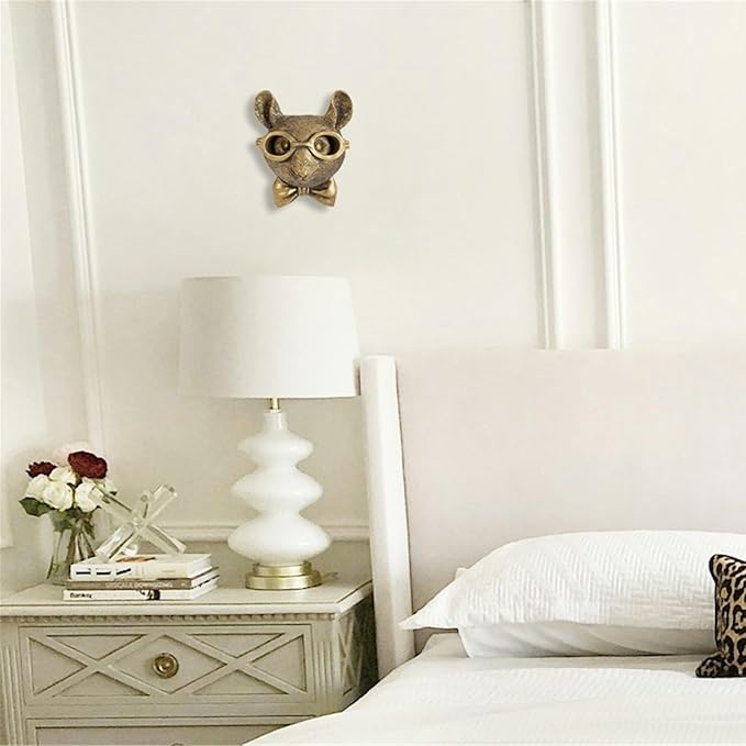 GUASDIE Animal Wall Decor: Faux Deer Head Mount, Resin Animal Head Wall Hanging for Living Room, Bedroom, Bathroom, Kitchen, Unique Art, Sculptures Home Decor, Gift, Rat