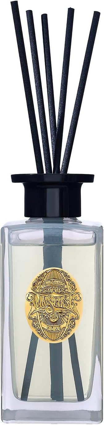 M&SENSE 6.5 oz Large Reed Diffuser Set | Jasmine Garland Scent Oil Diffuser with Sticks | Hotel Collection Non-Toxic Essential Oil |for Bedroom Bathroom Living Room