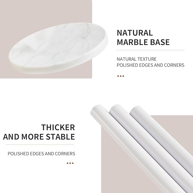 Modern Metal Coat Rack Stand, Coat Rack Freestanding with Natural Marble Base, Sturdy Heavy Duty Coat Racks with 12 Hooks, Coat Hall Tree Stand for Entryway, Office (12 HOOKS-White)