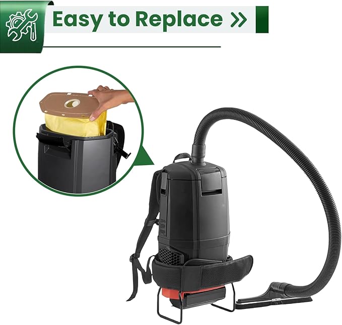 15 Pack AH10232 Sealed Collar Vacuum Bags for Hoover Commercial MPWR 40V Cordless Backpack Vacuum CH93619, CH93600 | Type CB1 Replacement Filter Bag with Leak-Proof Design