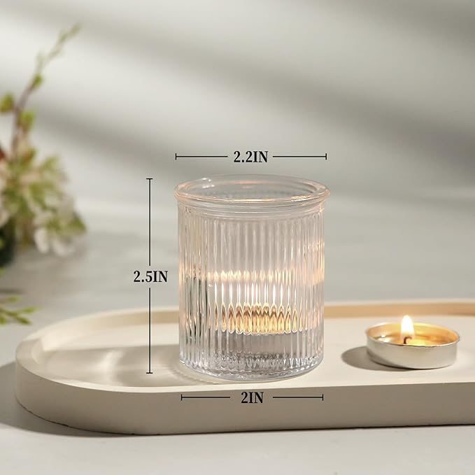 36pcs Votive Candle Holders - Clear Votives Glass Tea Light Candle Holders Bulk, Tea Lights Candles Holder for Home Party Wedding Decoration & Gift (Clear)