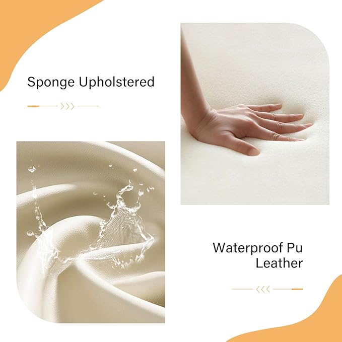 Mid Century Modern Bar Stools Set of 1, 29.5'' Bar Height Swivel Stools with Bentwood Legs, Faux Leather Upholstered Bar Chairs with Footrest for Kitchen Island & Countertops, Beige