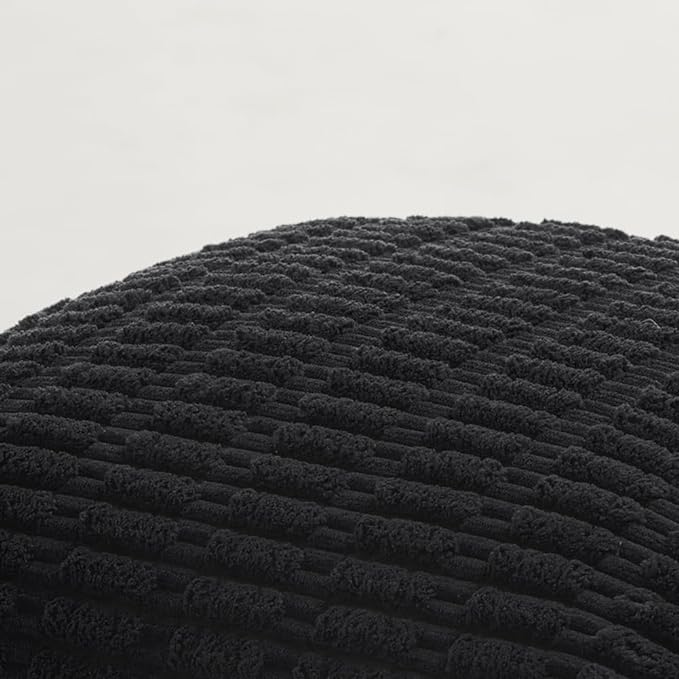 Fancy Homi 2 Packs Black Decorative Throw Pillow Covers 24x24 Inch for Living Room Couch Bed Sofa, Rustic Farmhouse Boho Home Decor, Soft Striped Corduroy Square Cushion Case 60x60 cm